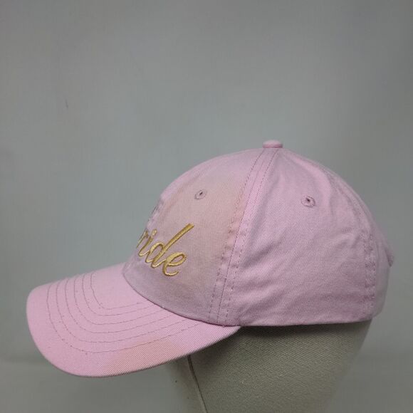 Bride Slideback Hat Pink One Size Adjustable Embroidered 6 Panel Dalix - Picture 3 of 8